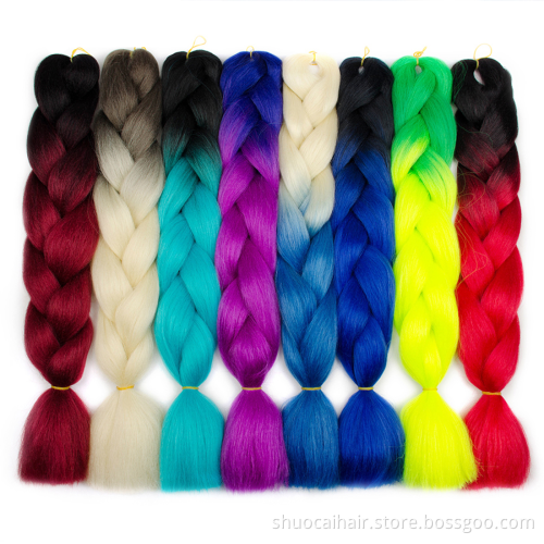 Jumbo Braiding Hair Extensions For Women 24 Inches 100g 60 Colors High Temperature Fiber Synthetic Braiding Hair Crochet Hair